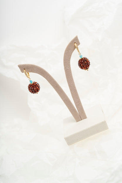 SICYLUI - ORECCHINI CON PALLINE ZIRCONI MORO