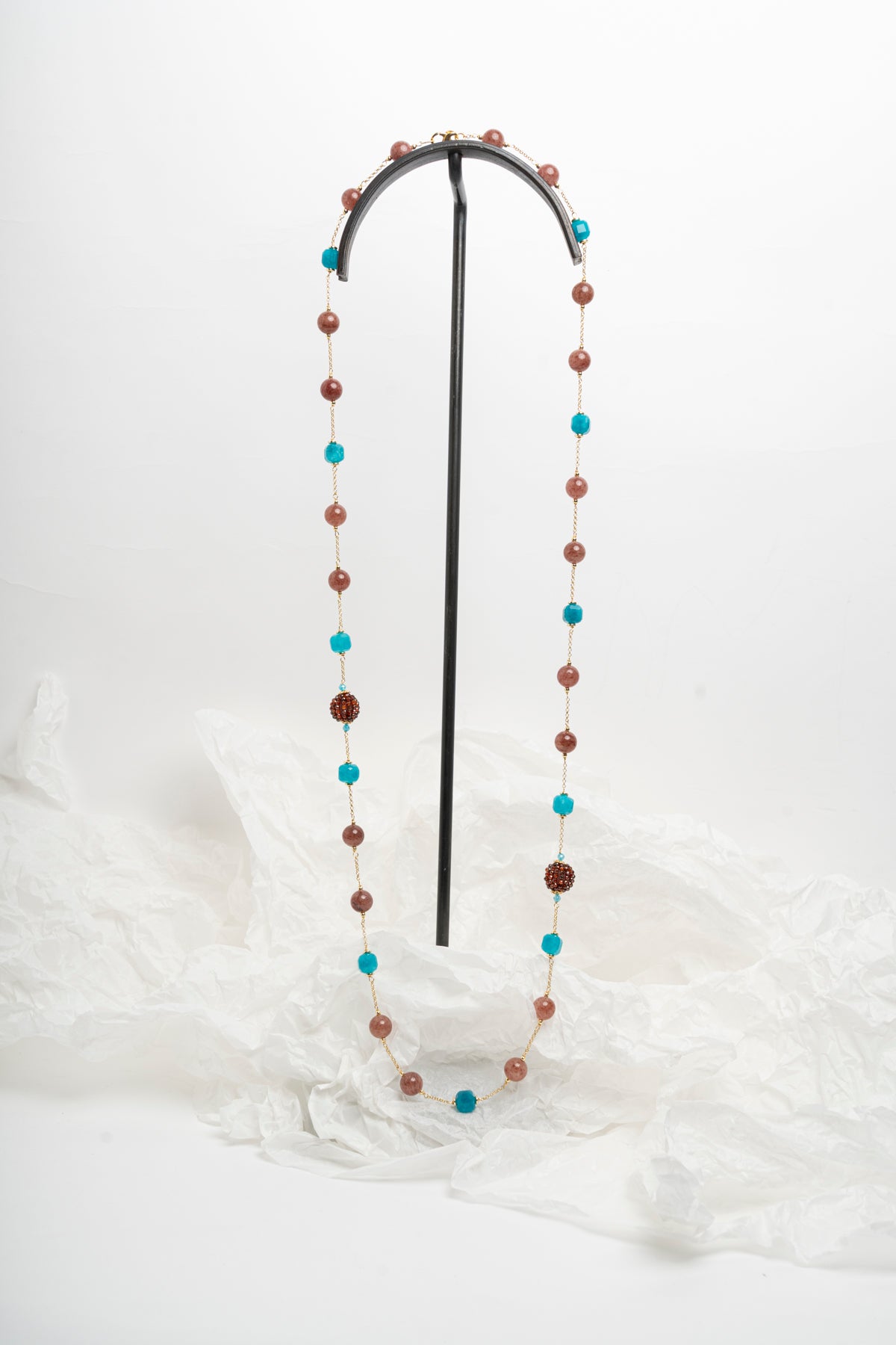 SICYLUI - COLLANA CON ZIRCONI TURCHESI E MORO