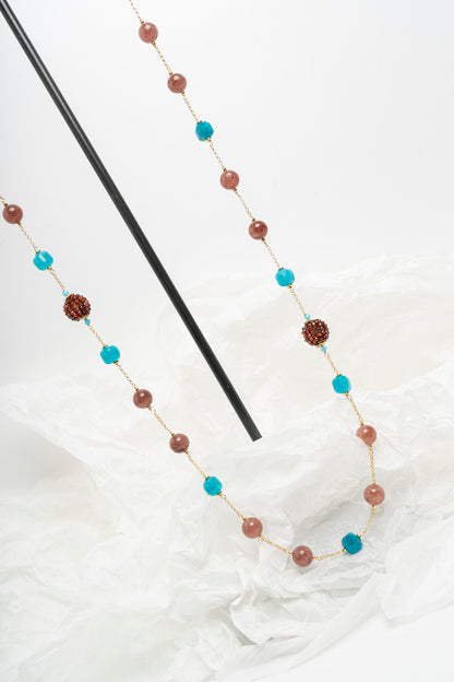 SICYLUI - COLLANA CON ZIRCONI TURCHESI E MORO