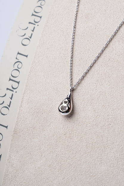 LEO PIZZO - COLLANA CON PENDENTE A GOCCIA PAVE' DIAMANTI