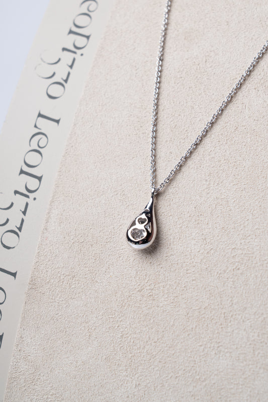 LEO PIZZO - COLLANA CON PENDENTE A GOCCIA PAVE' DIAMANTI