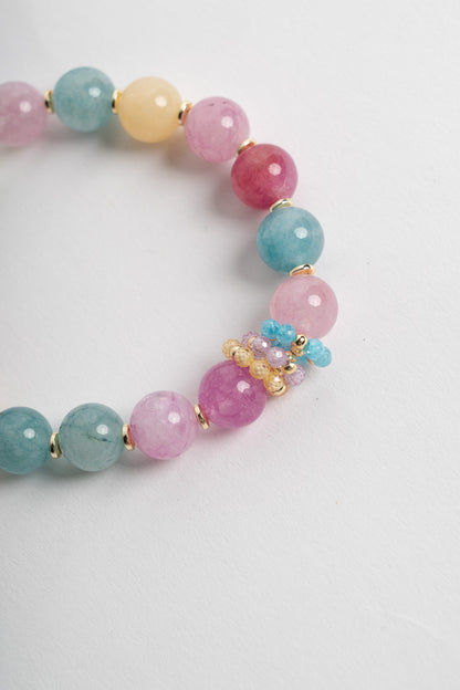SICYLUI - BRACCIALE ELASTICO MULTICOLOR E ZIRCONI