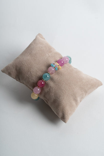 SICYLUI - BRACCIALE ELASTICO MULTICOLOR E ZIRCONI