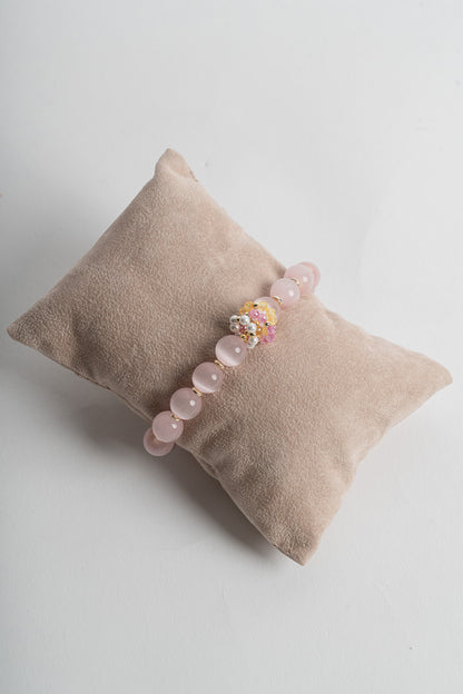 SICYLUI - BRACCIALE ELASTICO CON AGATA ROSA