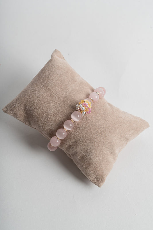 SICYLUI - BRACCIALE ELASTICO CON AGATA ROSA