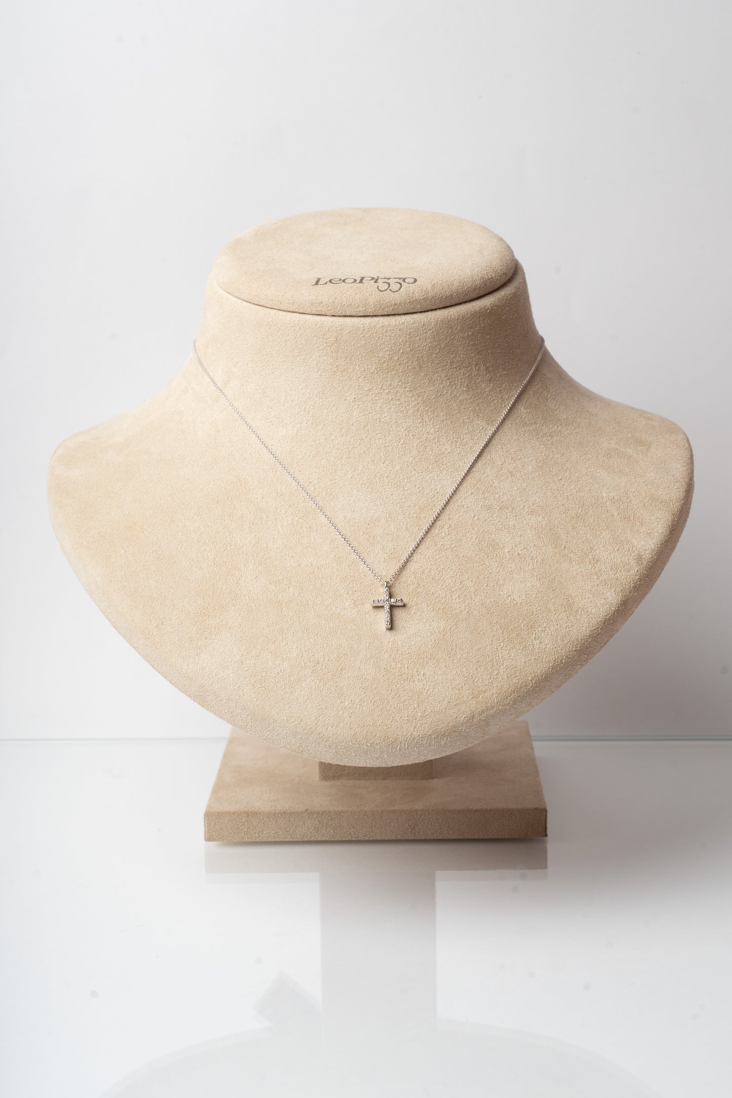 LEO PIZZO - COLLANA CROCE IN DIAMANTI E ORO BIANCO