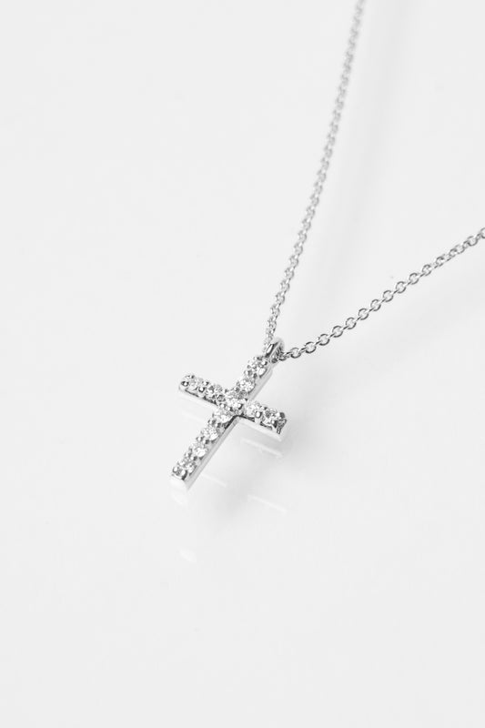LEO PIZZO - COLLANA CROCE IN DIAMANTI E ORO BIANCO