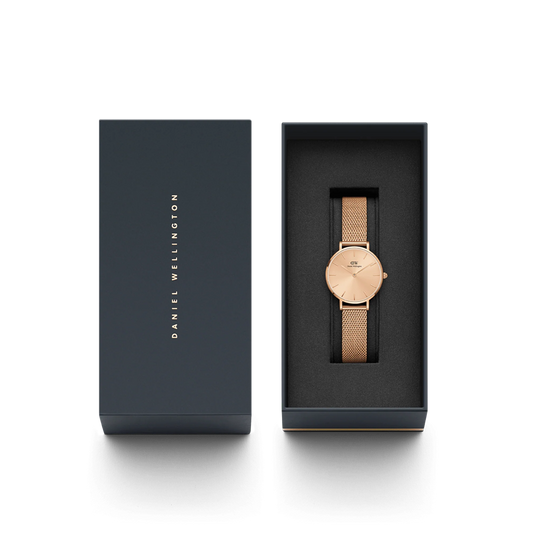 OROLOGIO PETITE UNITONE 36MM ACCIAIO ROSE' CINTURINO MAGLIA MILANO QUADRANTE ROSE'
