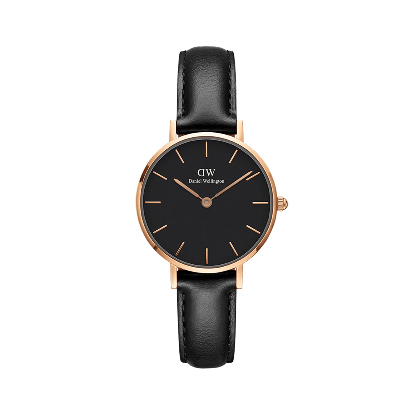 OROLOGIO PETITE SHEFFIELD 28MM CINTURINO PELLE NERO CASSA ACCIAIO ROSE' QUADRANTE NERO