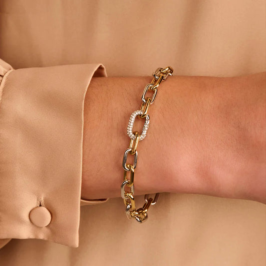 TI SENTO - BRACCIALE CATENA ARGENTO E ZIRCONI BIANCHI