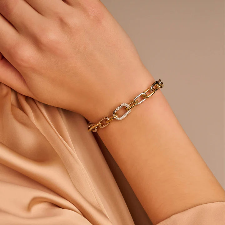 TI SENTO - BRACCIALE CATENA ARGENTO E ZIRCONI BIANCHI