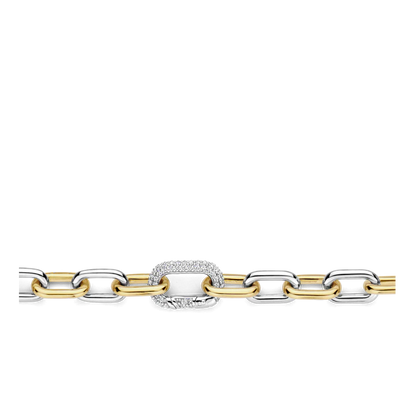 TI SENTO - BRACCIALE CATENA ARGENTO E ZIRCONI BIANCHI