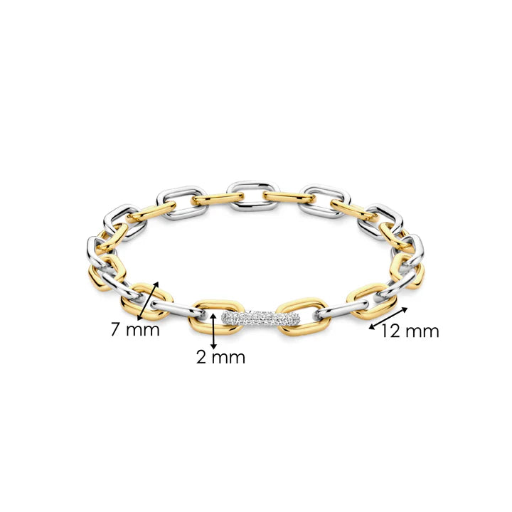 TI SENTO - BRACCIALE CATENA ARGENTO E ZIRCONI BIANCHI