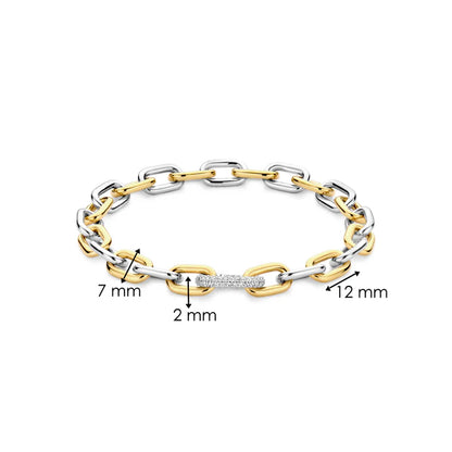 TI SENTO - BRACCIALE CATENA ARGENTO E ZIRCONI BIANCHI