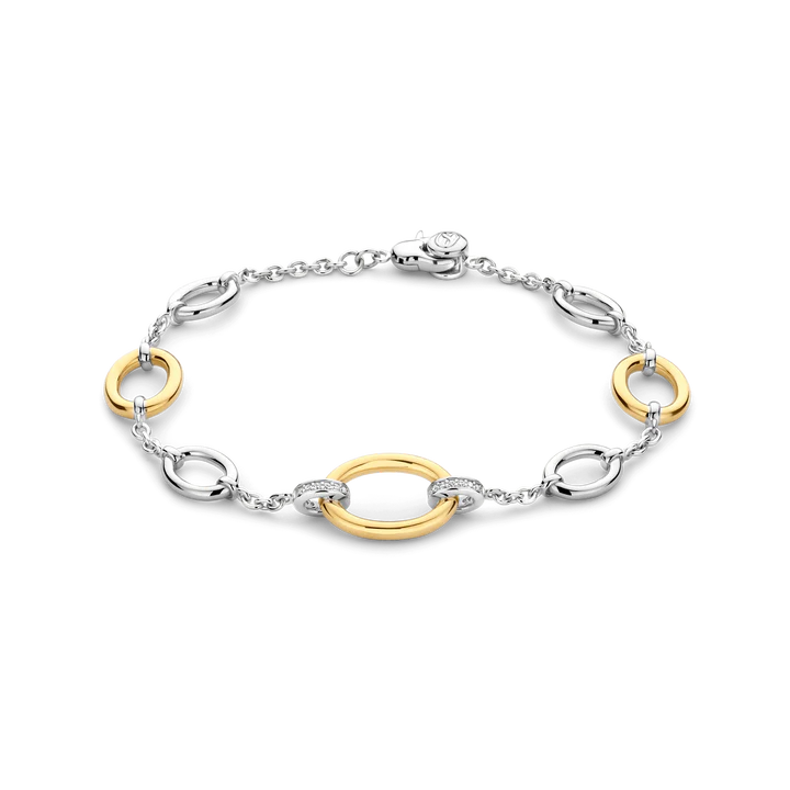 TI SENTO - BRACCIALE CERCHI ARGENTO DORATO E ZIRCONI