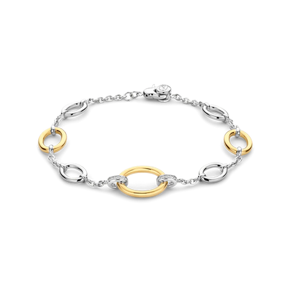 TI SENTO - BRACCIALE CERCHI ARGENTO DORATO E ZIRCONI