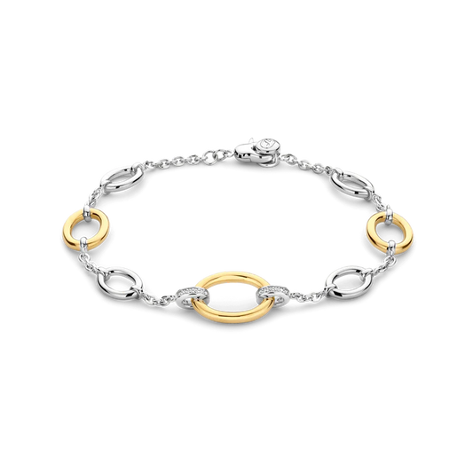 TI SENTO - BRACCIALE CERCHI ARGENTO DORATO E ZIRCONI