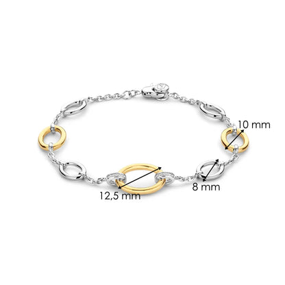 TI SENTO - BRACCIALE CERCHI ARGENTO DORATO E ZIRCONI