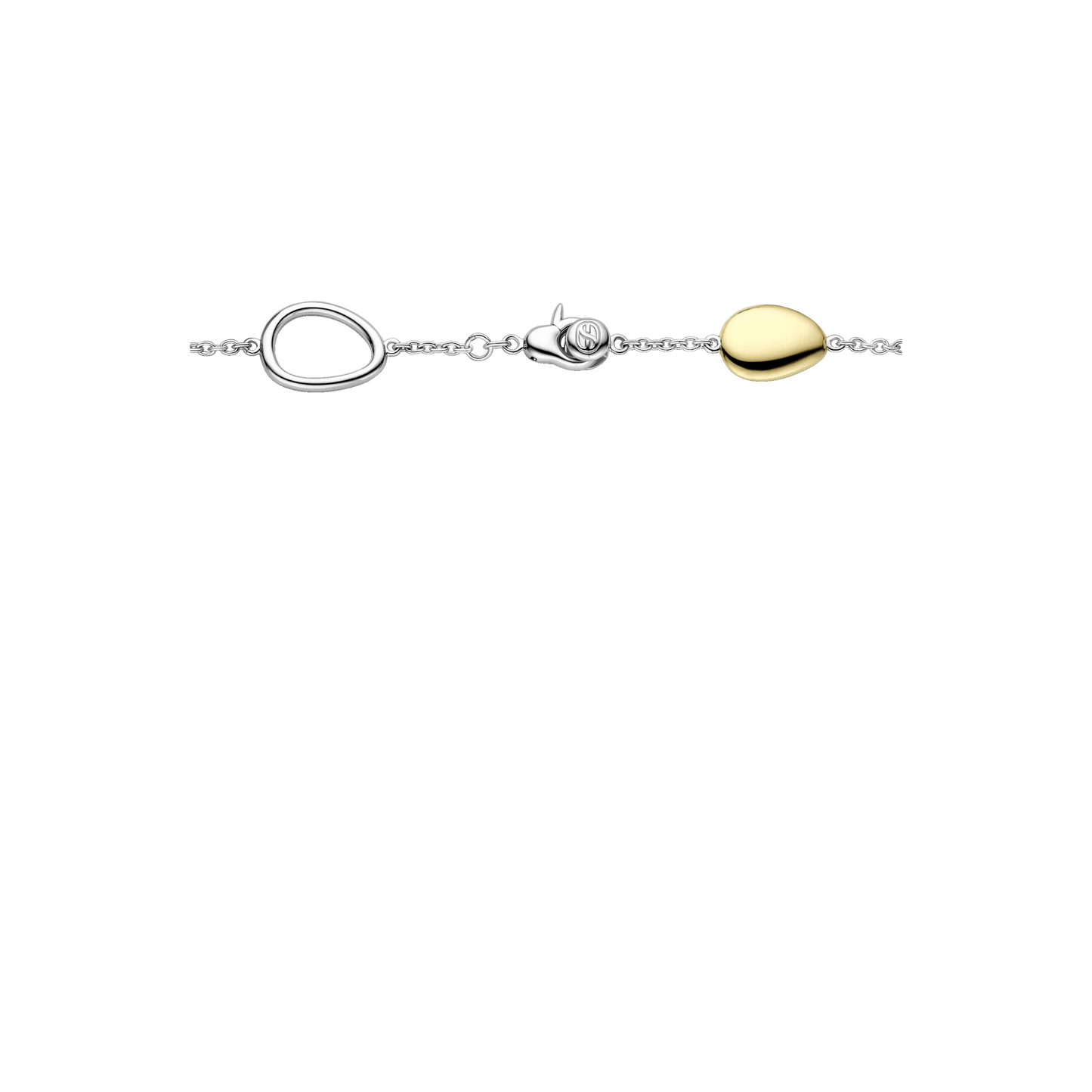 TI SENTO - BRACCIALE ARGENTO CON OVALI BICOLORE E CRISTALLO BIANCO LATTE