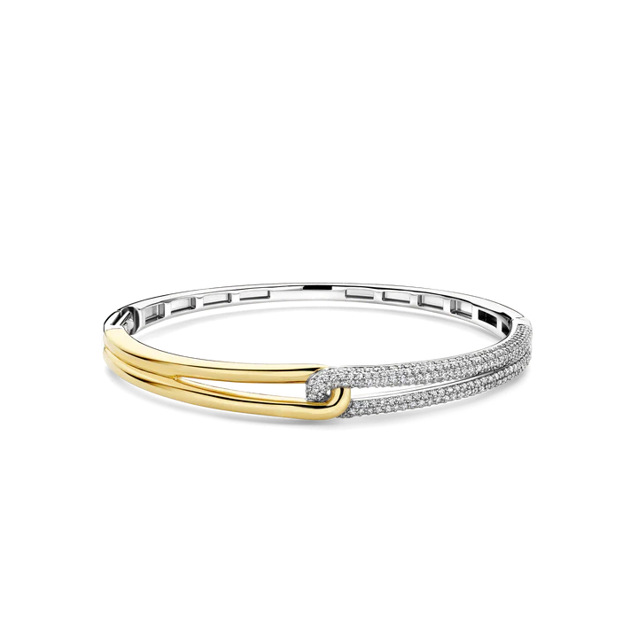 TI SENTO - BRACCIALE INCROCIO ARGENTO DORATO E ZIRCONI