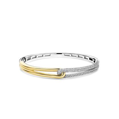 TI SENTO - BRACCIALE INCROCIO ARGENTO DORATO E ZIRCONI