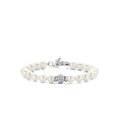 TI SENTO - BRACCIALE PERLE E CENTRALE ARGENTO CON ZIRCONI