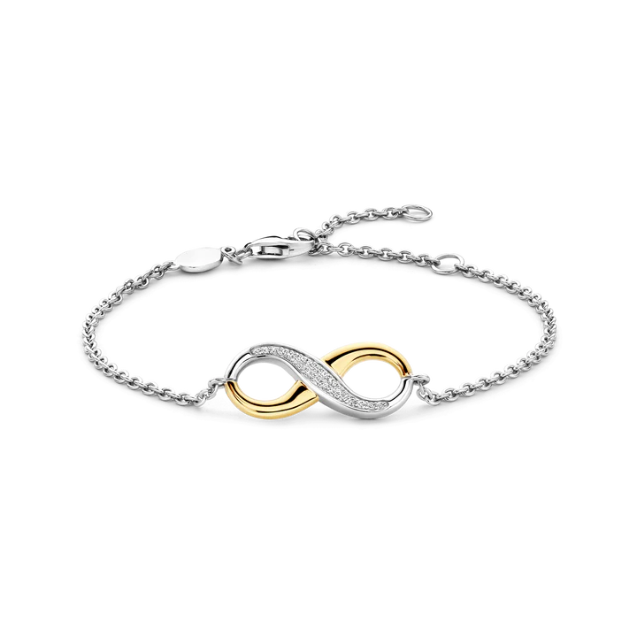 TI SENTO - BRACCIALE INFINITO ARGENTO DORATO E ZIRCONI