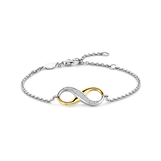 TI SENTO - BRACCIALE INFINITO ARGENTO DORATO E ZIRCONI