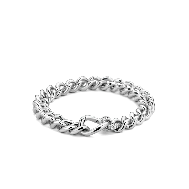 TI SENTO - BRACCIALE GROUMETTE ARGENTO CHIUSURA PAVE' DI ZIRCONI