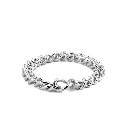 TI SENTO - BRACCIALE GROUMETTE ARGENTO CHIUSURA PAVE' DI ZIRCONI
