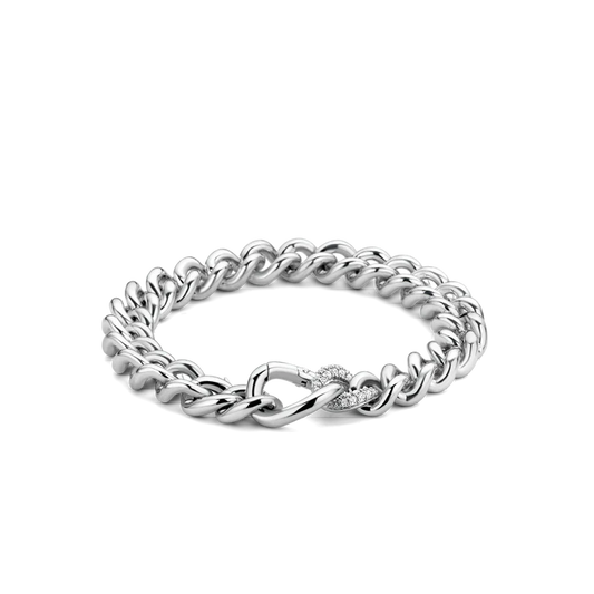 TI SENTO - BRACCIALE GROUMETTE ARGENTO CHIUSURA PAVE' DI ZIRCONI