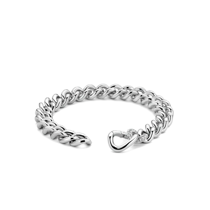 TI SENTO - BRACCIALE GROUMETTE ARGENTO CHIUSURA PAVE' DI ZIRCONI