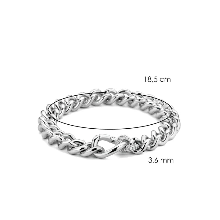 TI SENTO - BRACCIALE GROUMETTE ARGENTO CHIUSURA PAVE' DI ZIRCONI