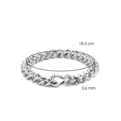 TI SENTO - BRACCIALE GROUMETTE ARGENTO CHIUSURA PAVE' DI ZIRCONI