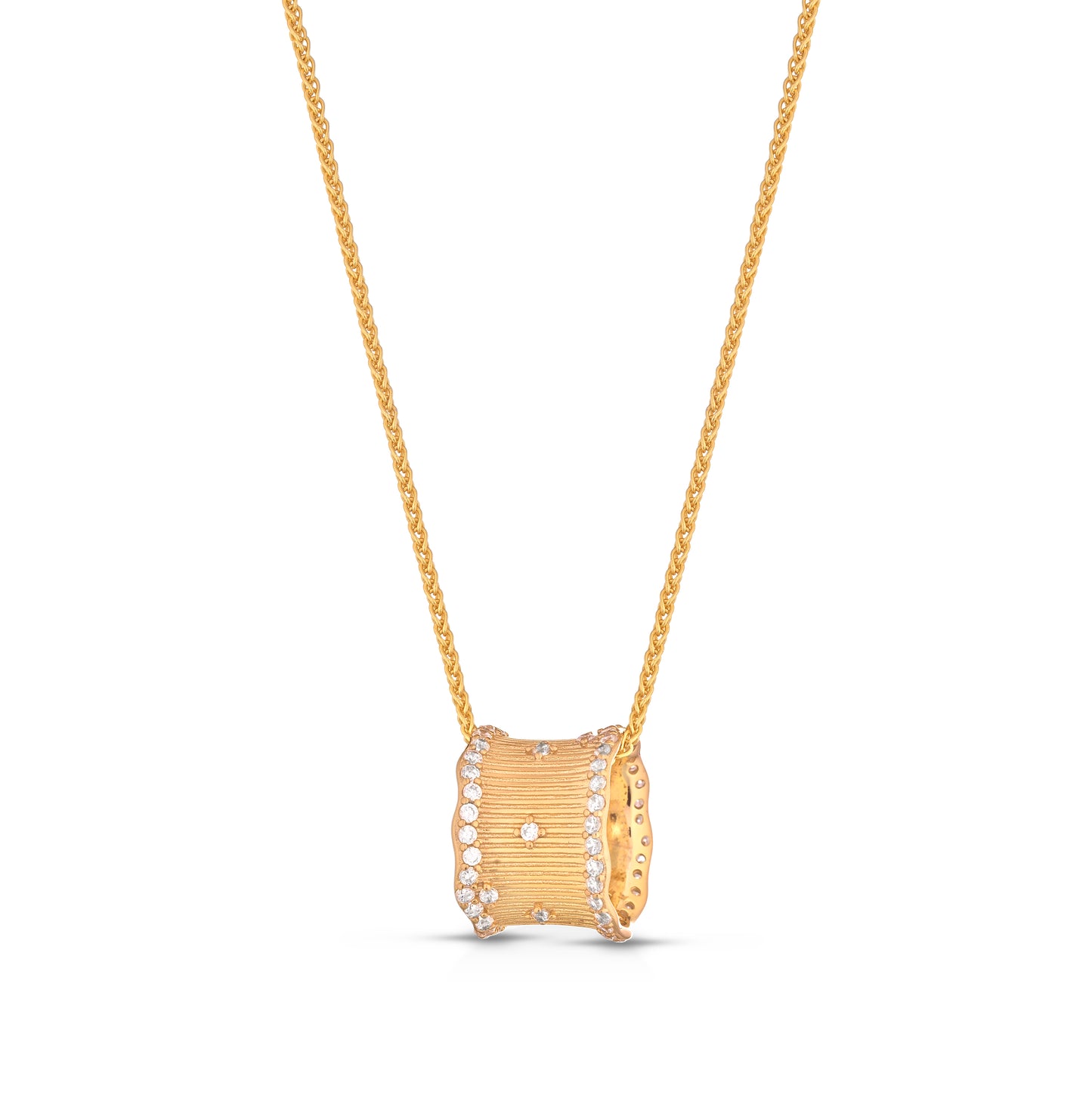 MAISON FOLA - COLLANA IN ARGENTO PLACCATO ORO E ZIRCONI