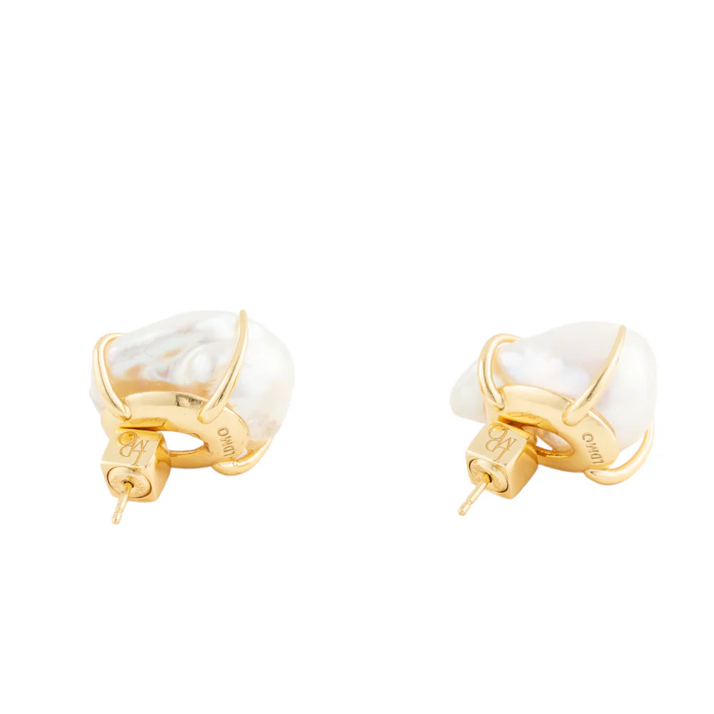 LDMO - ORECCHINI CLORINDE PERLE BAROCCHE E ARGENTO DORATO