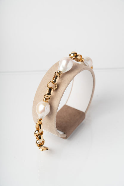 SOARA - BRACCIALE IN ARGENTO DORATO CON PERLA BAROCCA