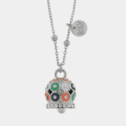 AMO CAPRI - COLLANA IN ACCIAIO CAMPANELLA MULTICOLOR E CRISTALLI