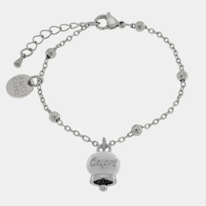 AMO CAPRI - STAINLESS STEEL BRACELET MINI WHITE CAPRI BELL