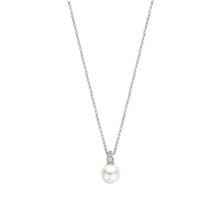 TI SENTO - COLLANA PENDENTE PERLA ARGENTO E ZIRCONI
