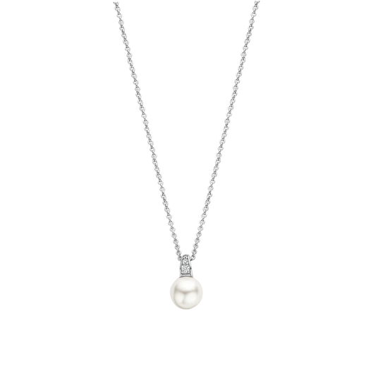 TI SENTO - COLLANA PENDENTE PERLA ARGENTO E ZIRCONI