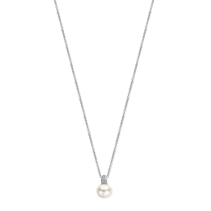 TI SENTO - COLLANA PENDENTE PERLA ARGENTO E ZIRCONI