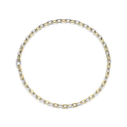 TI SENTO - COLLANA CATENA ARGENTO DORATO E ZIRCONI