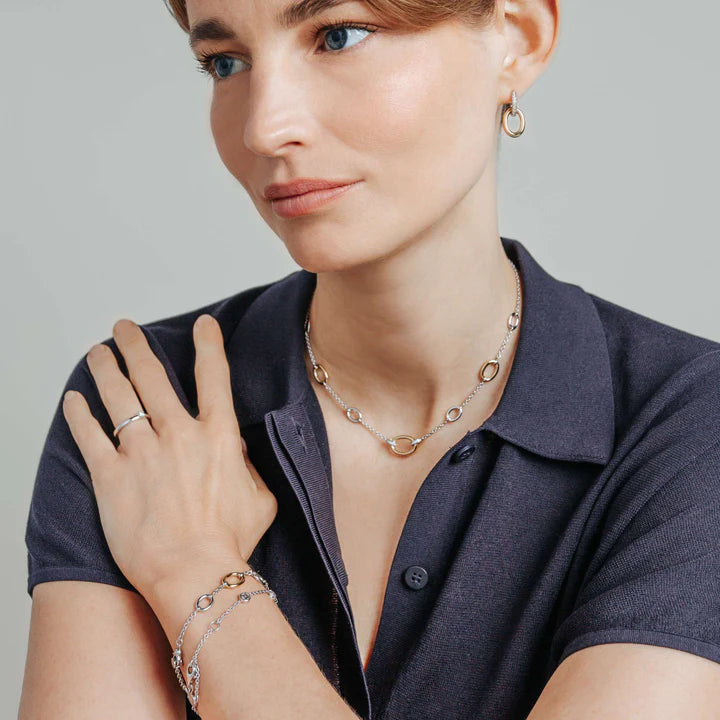 TI SENTO - COLLANA ANELLI BICOLORE