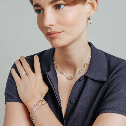 TI SENTO - COLLANA ANELLI BICOLORE