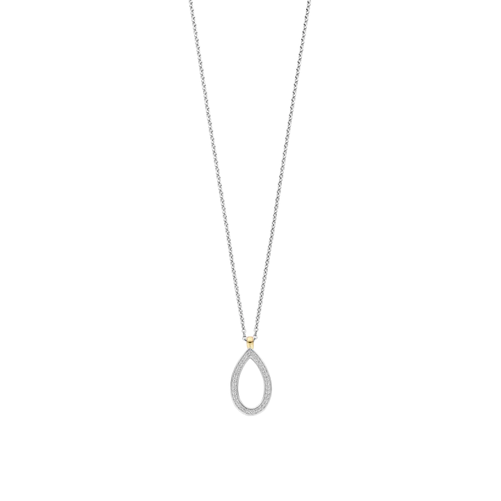 TI SENTO - COLLANA ARGENTO CON PENDENTE GOCCIA PAVE' DI ZIRCONI