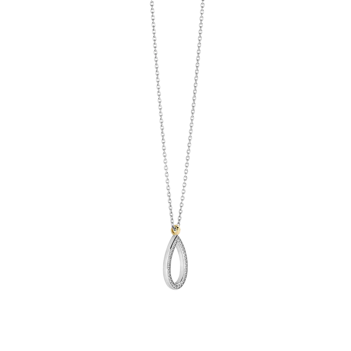 TI SENTO - COLLANA ARGENTO CON PENDENTE GOCCIA PAVE' DI ZIRCONI