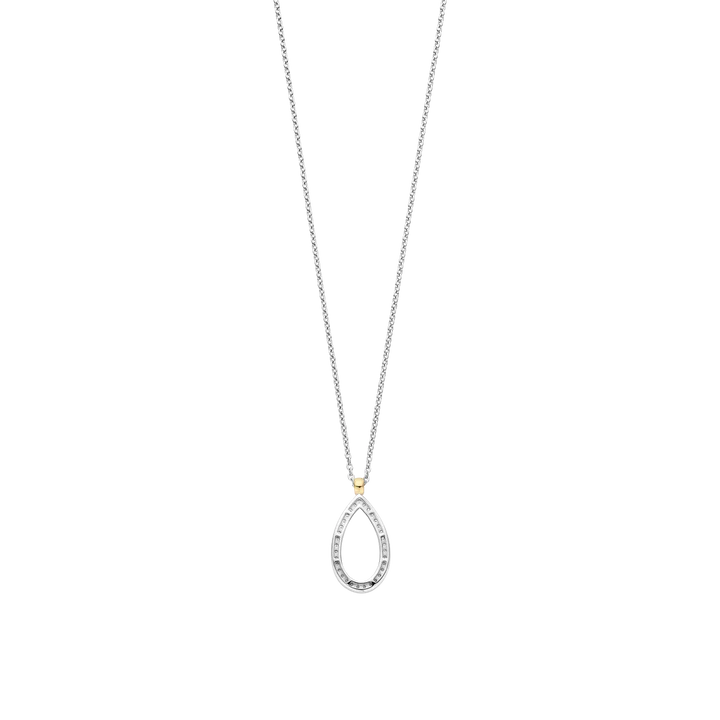 TI SENTO - COLLANA ARGENTO CON PENDENTE GOCCIA PAVE' DI ZIRCONI