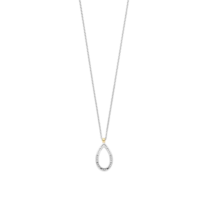 TI SENTO - COLLANA ARGENTO CON PENDENTE GOCCIA PAVE' DI ZIRCONI