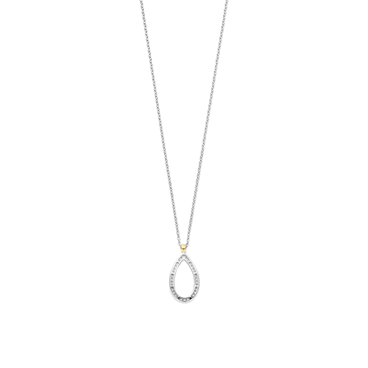 TI SENTO - COLLANA ARGENTO CON PENDENTE GOCCIA PAVE' DI ZIRCONI